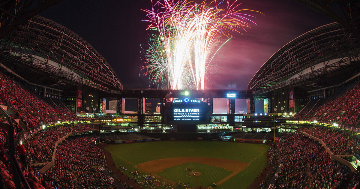 Enjoy postgame fireworks from Gila River Hotels and Casinos at Chase Field