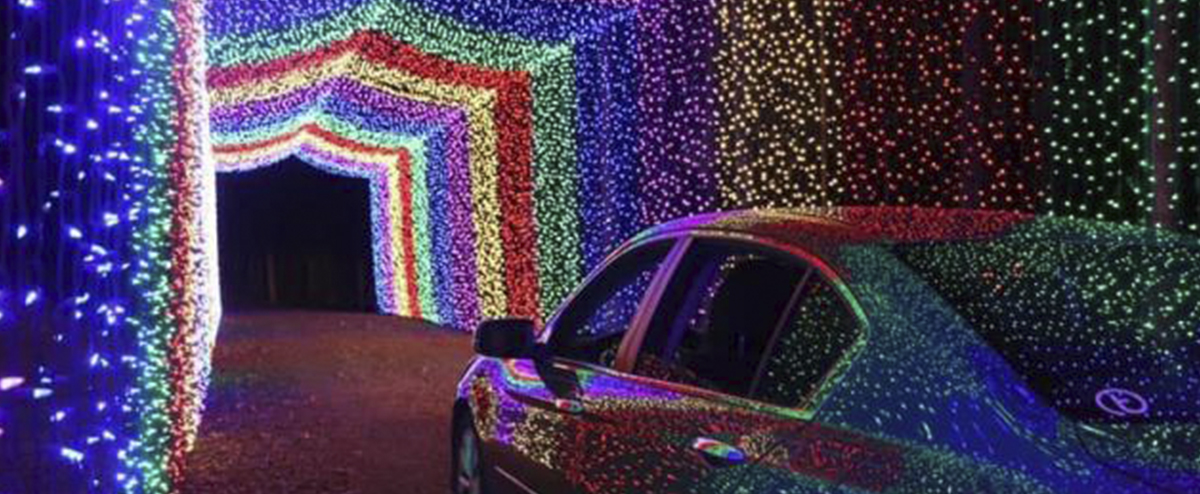 Enjoy the Holidays from the safety of your vehicle at this drive-thru Holiday Light Show!
